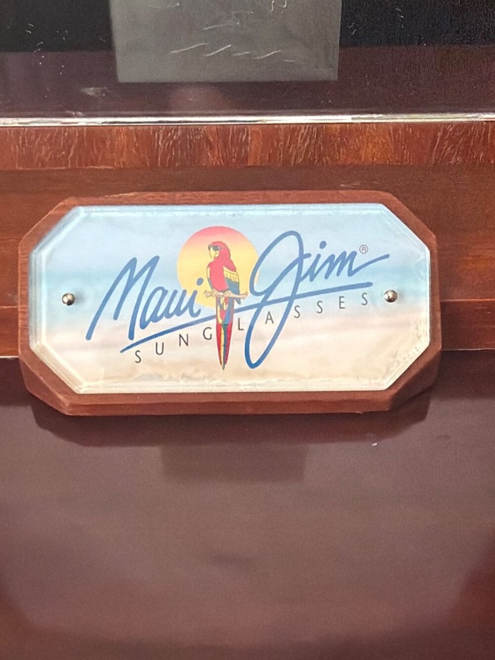 Maui Jim Sunglasses Dealer Display Wood Vanity Countertop Tilt Mirror - Picture 6 of 12